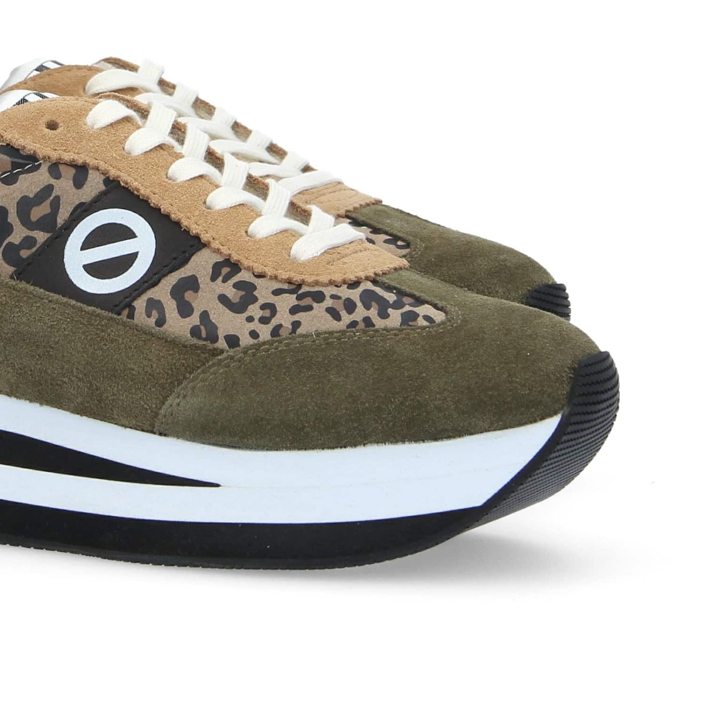 FLEX M JOGGER W  -  SUEDE/LEO ROCK  - VERDE OLIVA/LEOPARDATO